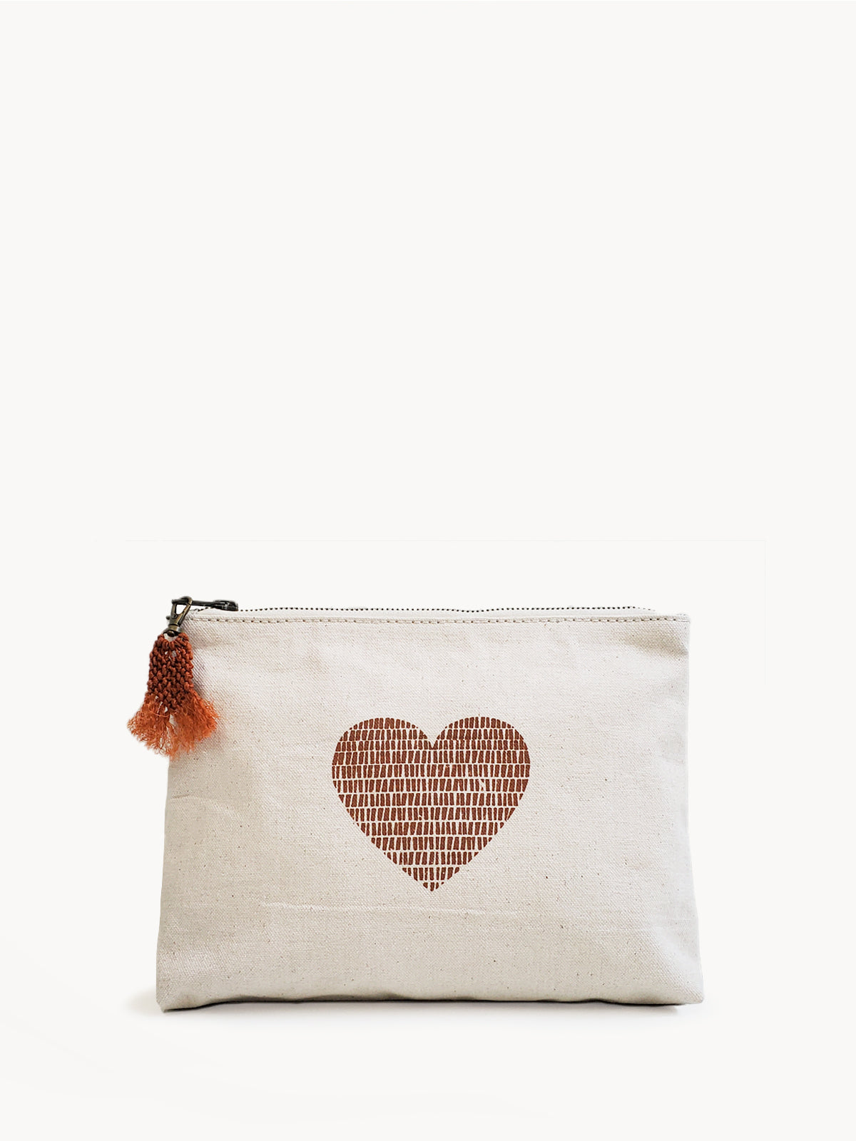 Hand Screen Printed Cotton Canvas Pouch - Love