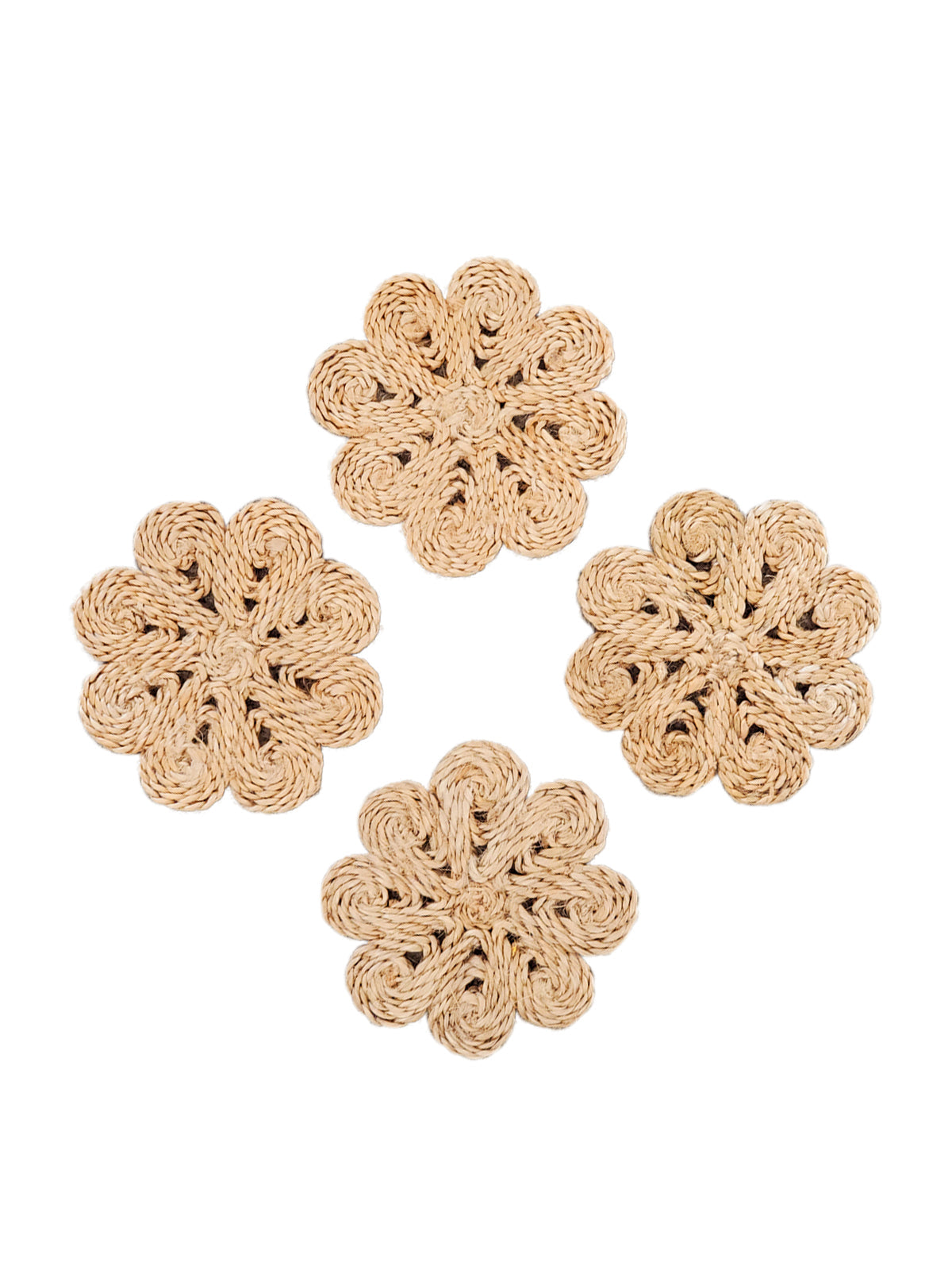 Jute Flower Drink Coaster (Set of 4)