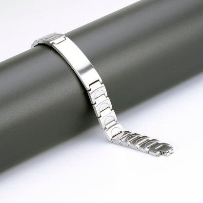 Stainless Steel Energy Bracelet 4-in-1. Silver color. Model SY050