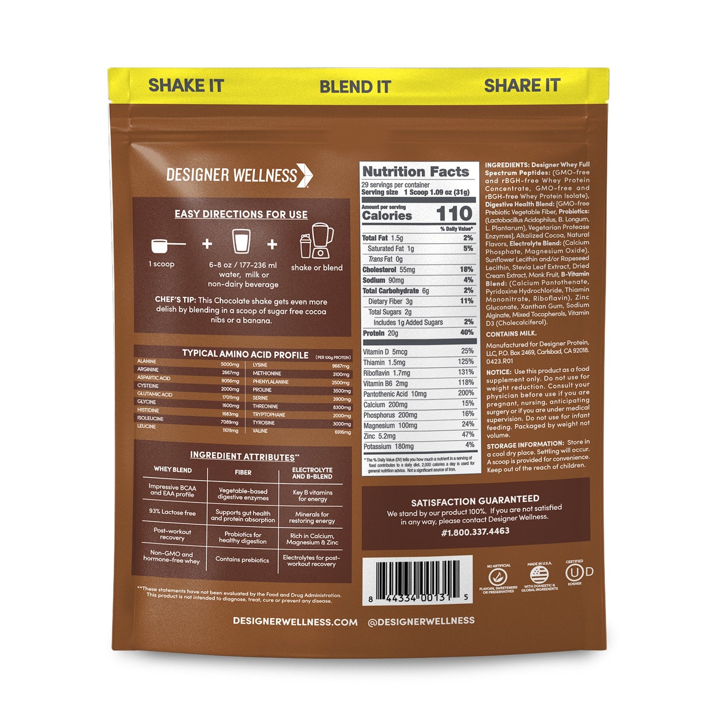 Chocolate Designer Whey 2 lb : 100% Whey Protein Powder