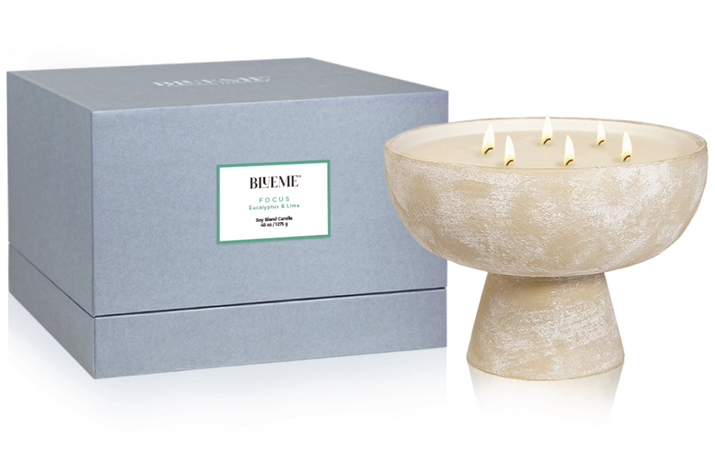 Focus - Ceramic Refillable Candle - Eucalyptus & Lime