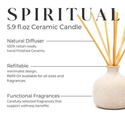 Spiritual - Ceramic Refillable Diffuser - Palo Santo & Vetiver