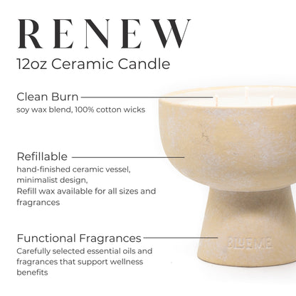 Renew - Ceramic Refillable Candle - Ivy & Rose