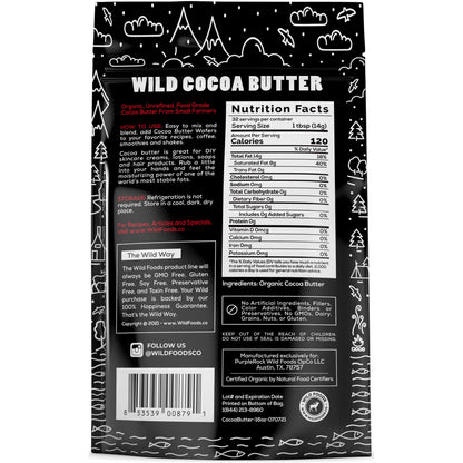 Cocoa Butter Wafers, Raw & Organic 16oz case of 6 by Wild Foods