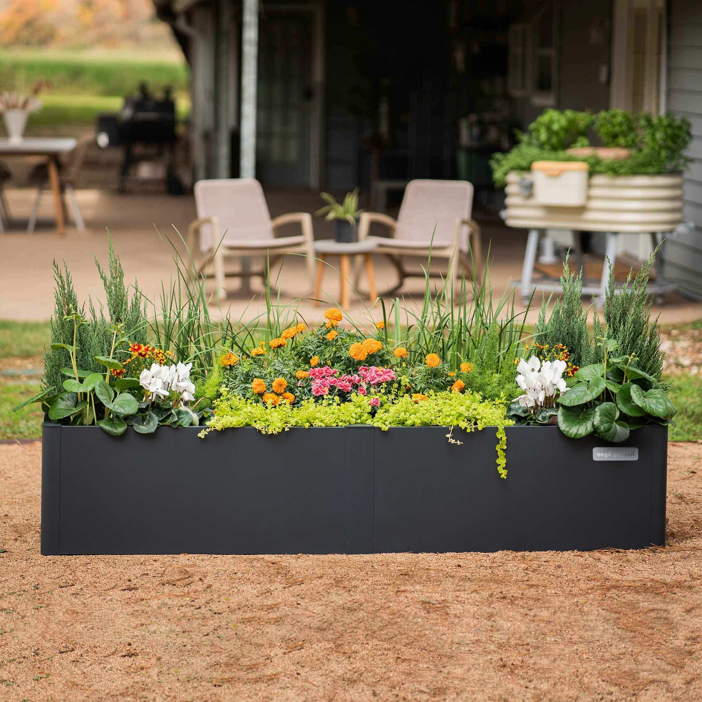 17" Tall Modern 27" x 53" Metal Raised Garden Bed