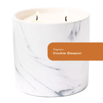 Cookie Season White Marble Candle 17oz