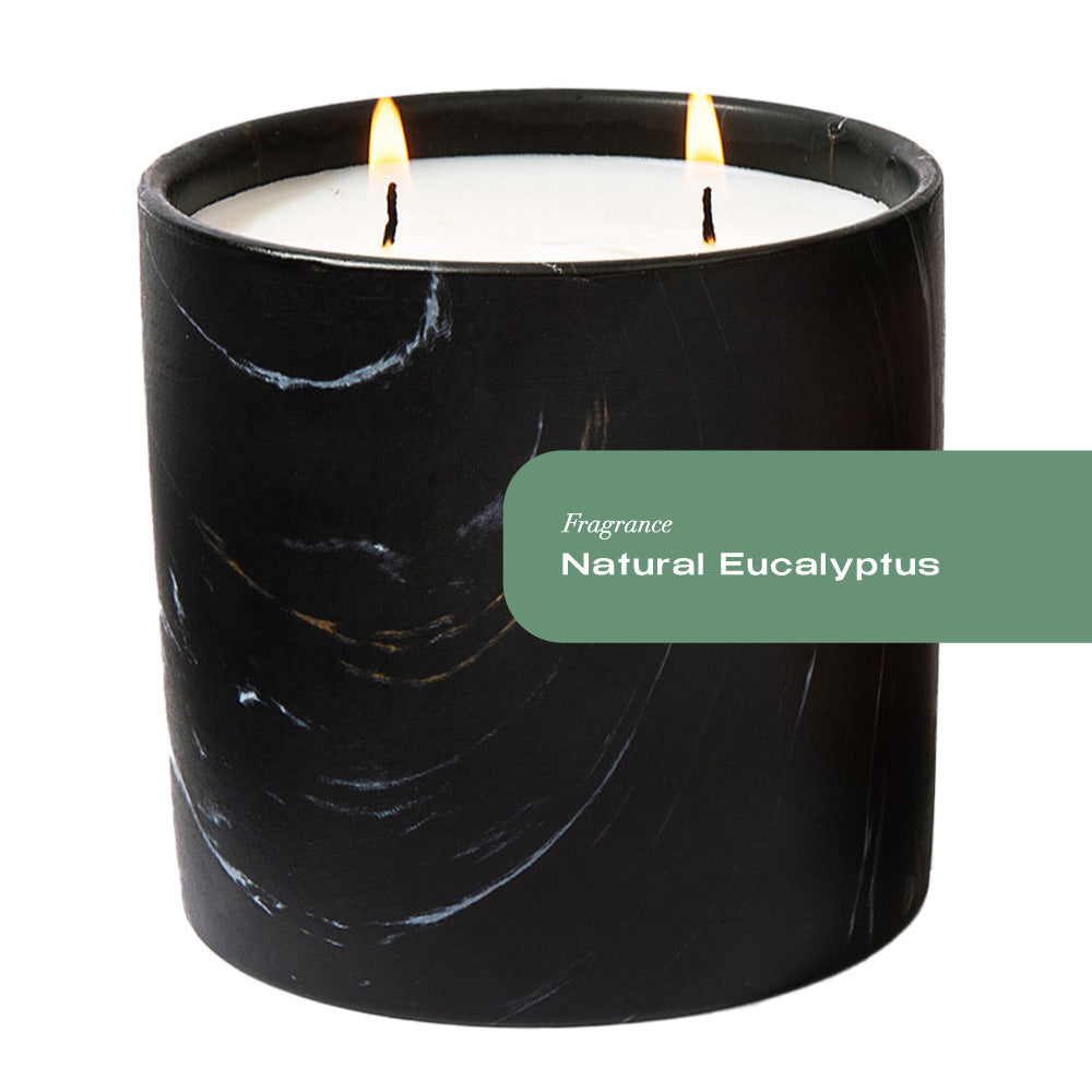 Natural Eucalyptus Black Marquina Candle 17oz