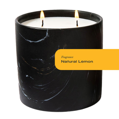 Natural Lemon Black Marquina Candle 17oz