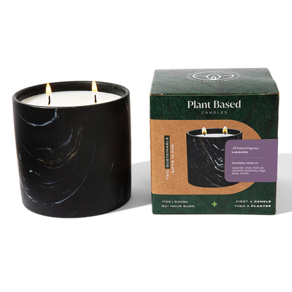 Natural Lavender Black Marquina Candle 17oz