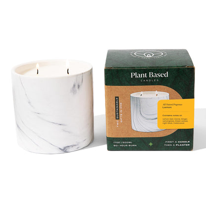 Natural Lemon White Marble Candle 17oz