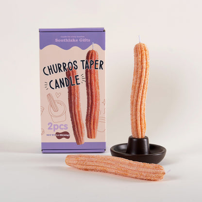 Churros Taper Scented Candles Set for Home Decoration Crafts Arts(2pcs/Pack)