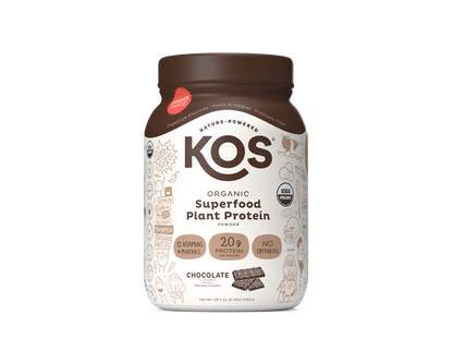 KOS Organic Plant Protein, Chocolate, 28 Servings by KOS.com