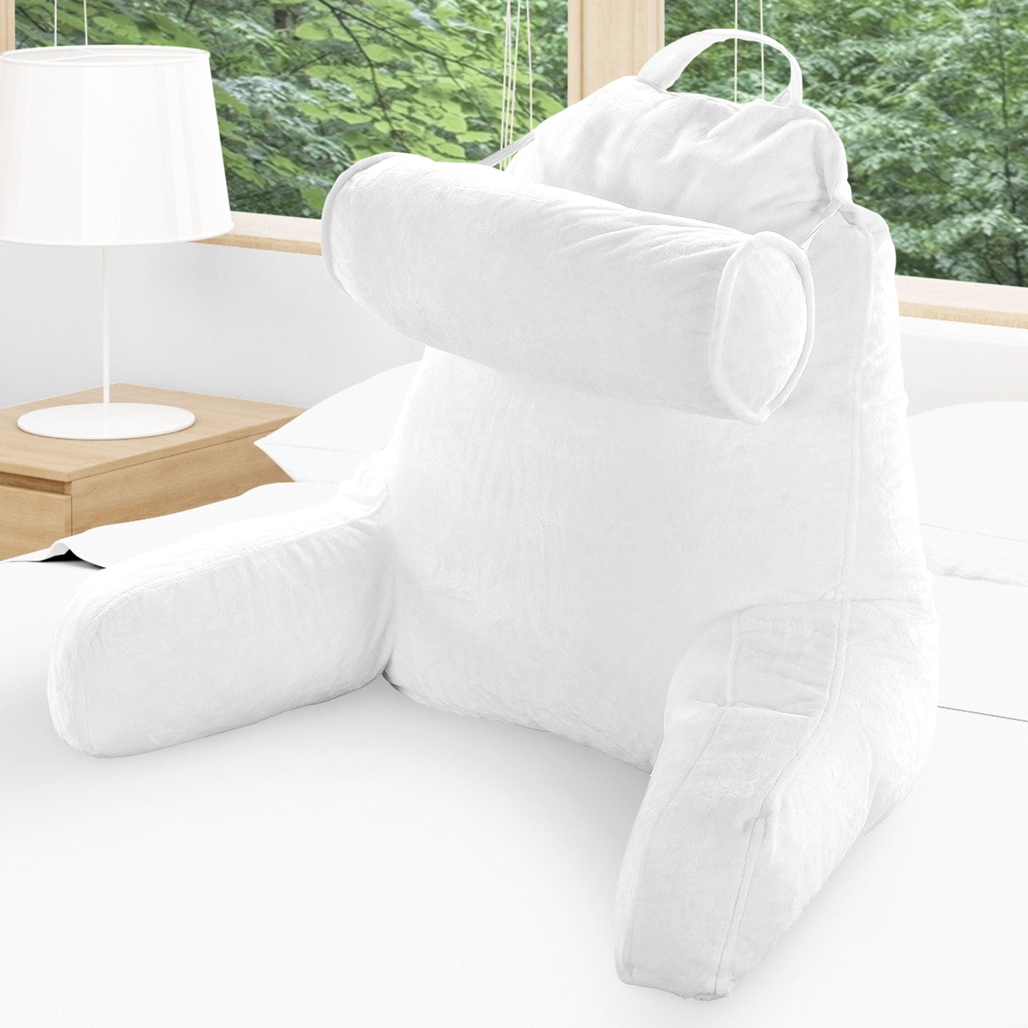 Cheer Collection TV &  Reading Pillow with Detachable Cervical Bolster Backrest , Washable