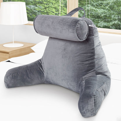 Cheer Collection TV &  Reading Pillow with Detachable Cervical Bolster Backrest , Washable