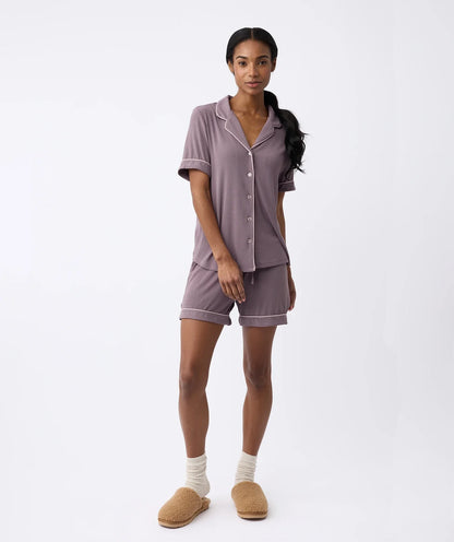 Women's Bamboo Rib-Knit Classic Short Sleeve Pajama Set