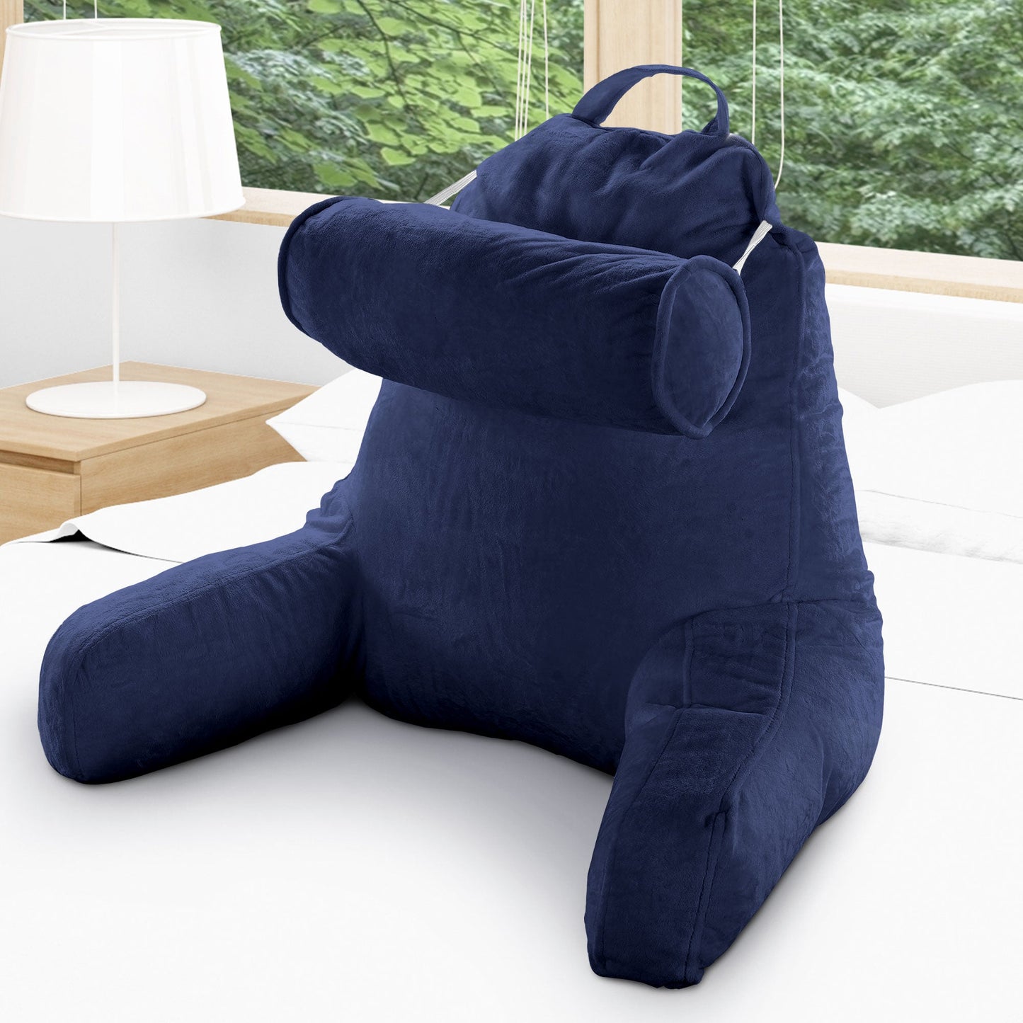 Cheer Collection TV &  Reading Pillow with Detachable Cervical Bolster Backrest , Washable