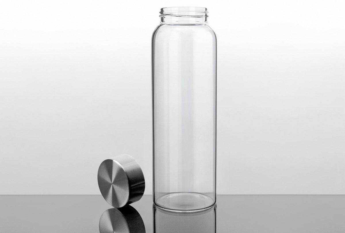 32 oz Glass Water Bottle with Stainless Steel Cap (2nd Generation) by Kablo