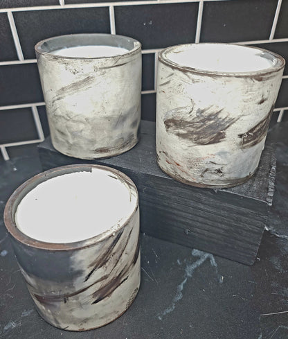 Signature Concrete Candle - Cylinder Handpainted Concrete Candle