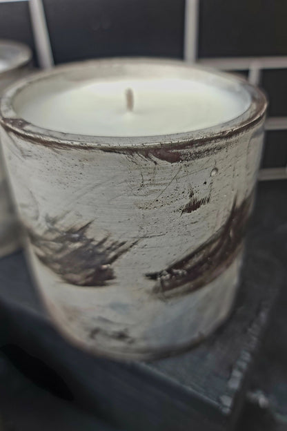 Signature Concrete Candle - Cylinder Handpainted Concrete Candle