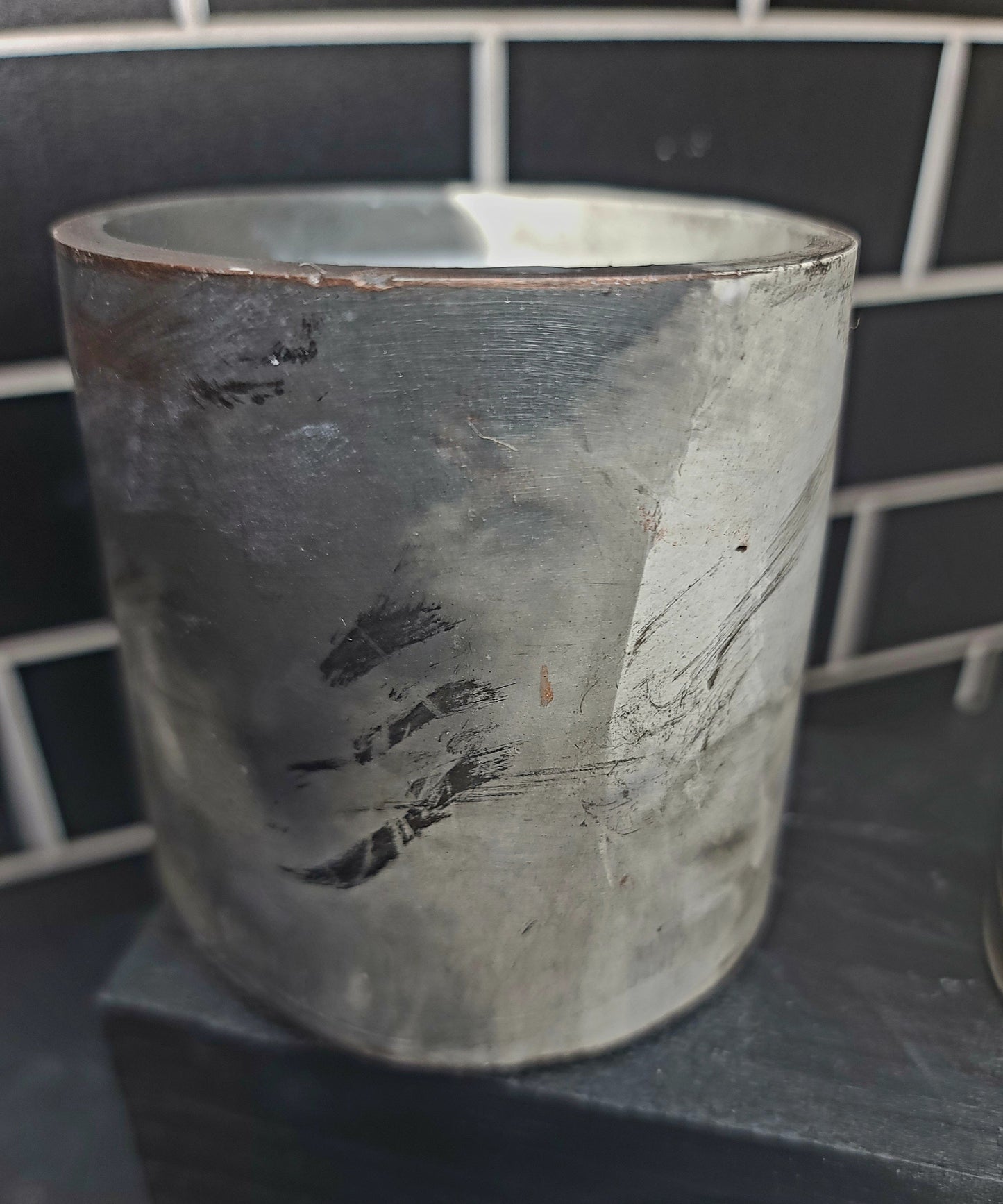 Signature Concrete Candle - Cylinder Handpainted Concrete Candle