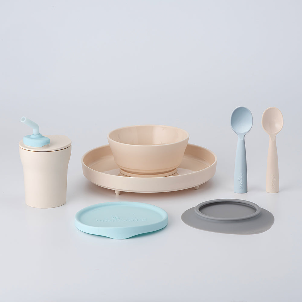 Little Foodie Meal Set - Vanilla + Aqua by Miniware