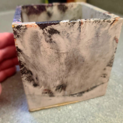 Signature Concrete Candle - Large Square Handpainted Concrete Candle