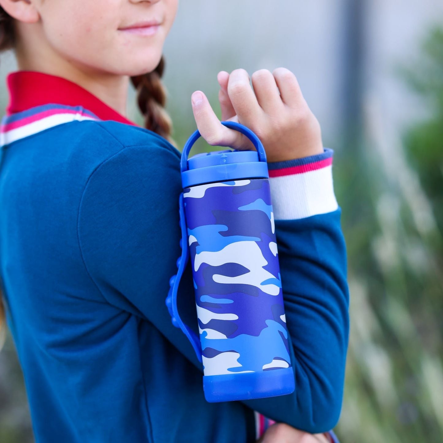 Iconic 14oz Pop Fidget Bottle - Blue Camo