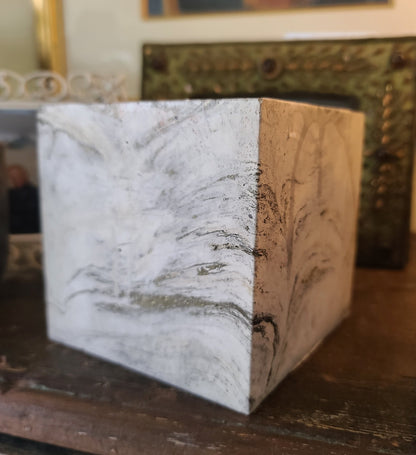 Signature Concrete Candle - Large Square Handpainted Concrete Candle