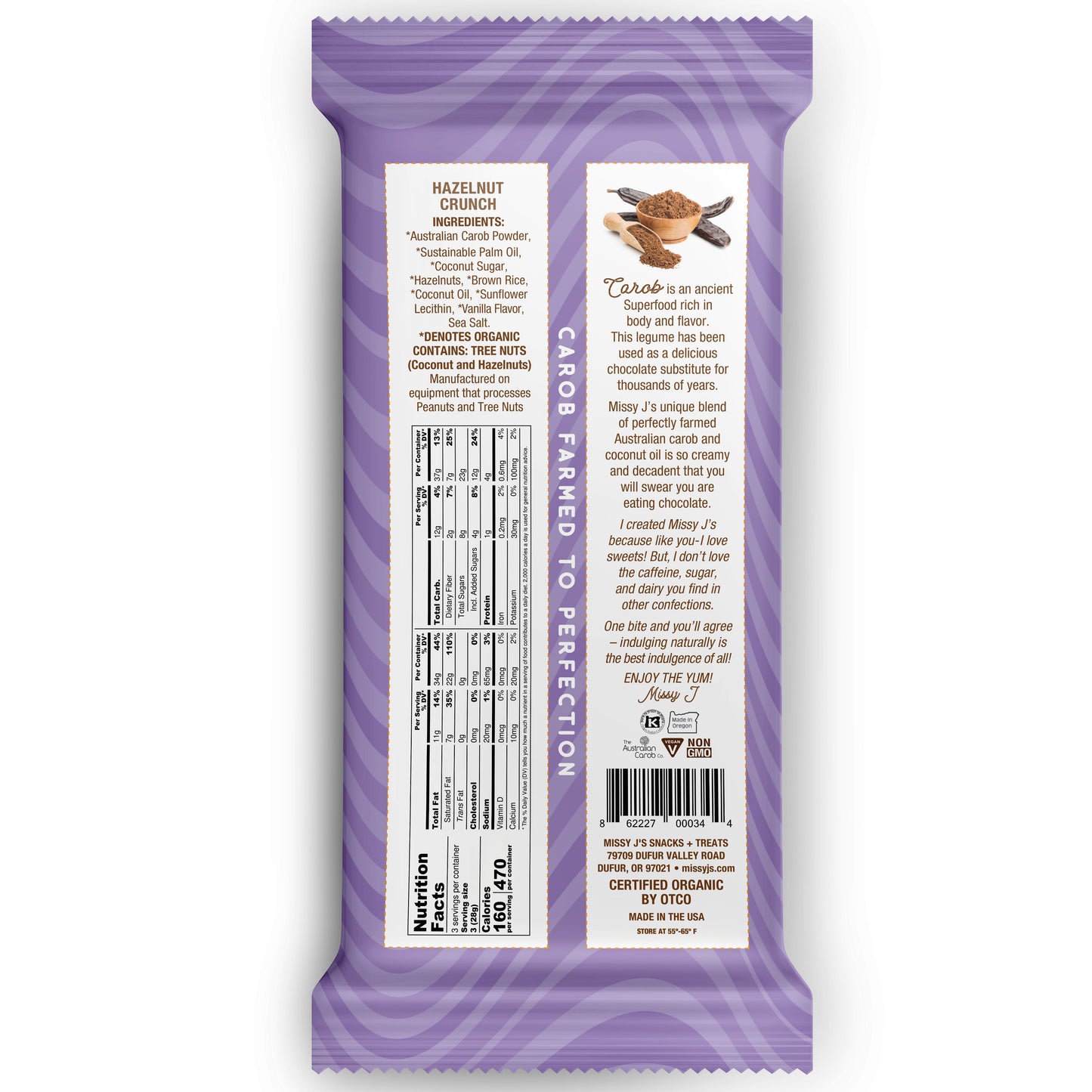 Missy J's Organic Carob Sampler Candy Bar - 4pk