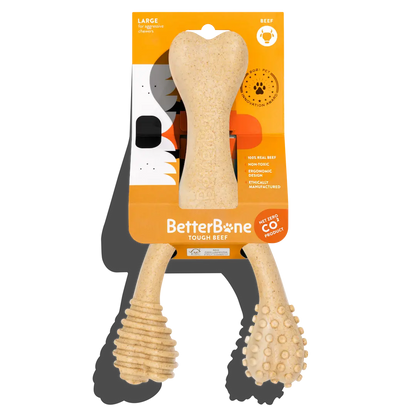 BetterBone TOUGH - Durable All-Natural, Food-Grade, No Nylon, Non-Toxic, Puppy, Dog Chews - For Aggressive Chewers. by The Better Bone Natural Dog Bone