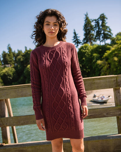 Recycled Cotton Cable Sweater Dress by United By Blue