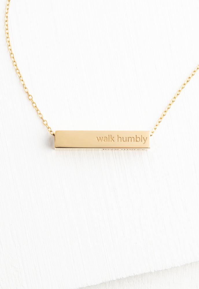 Walk Humbly Bar Necklace by Starfish Project