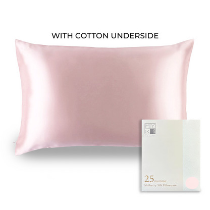 Luxury Mulberry Silk Pillowcase with Cotton Underside (25 momme)