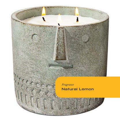 Natural Lemon Stone Face Candle 27oz