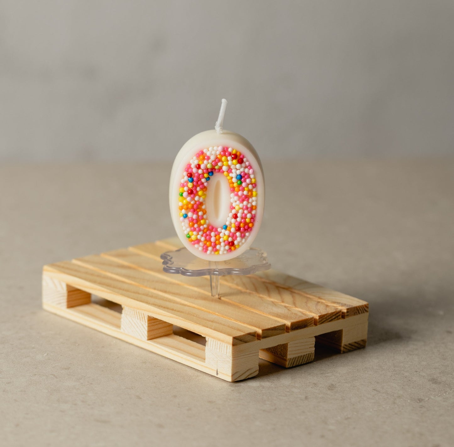 Colorful Sprinkle Candy Embedded Birthday Number Candle