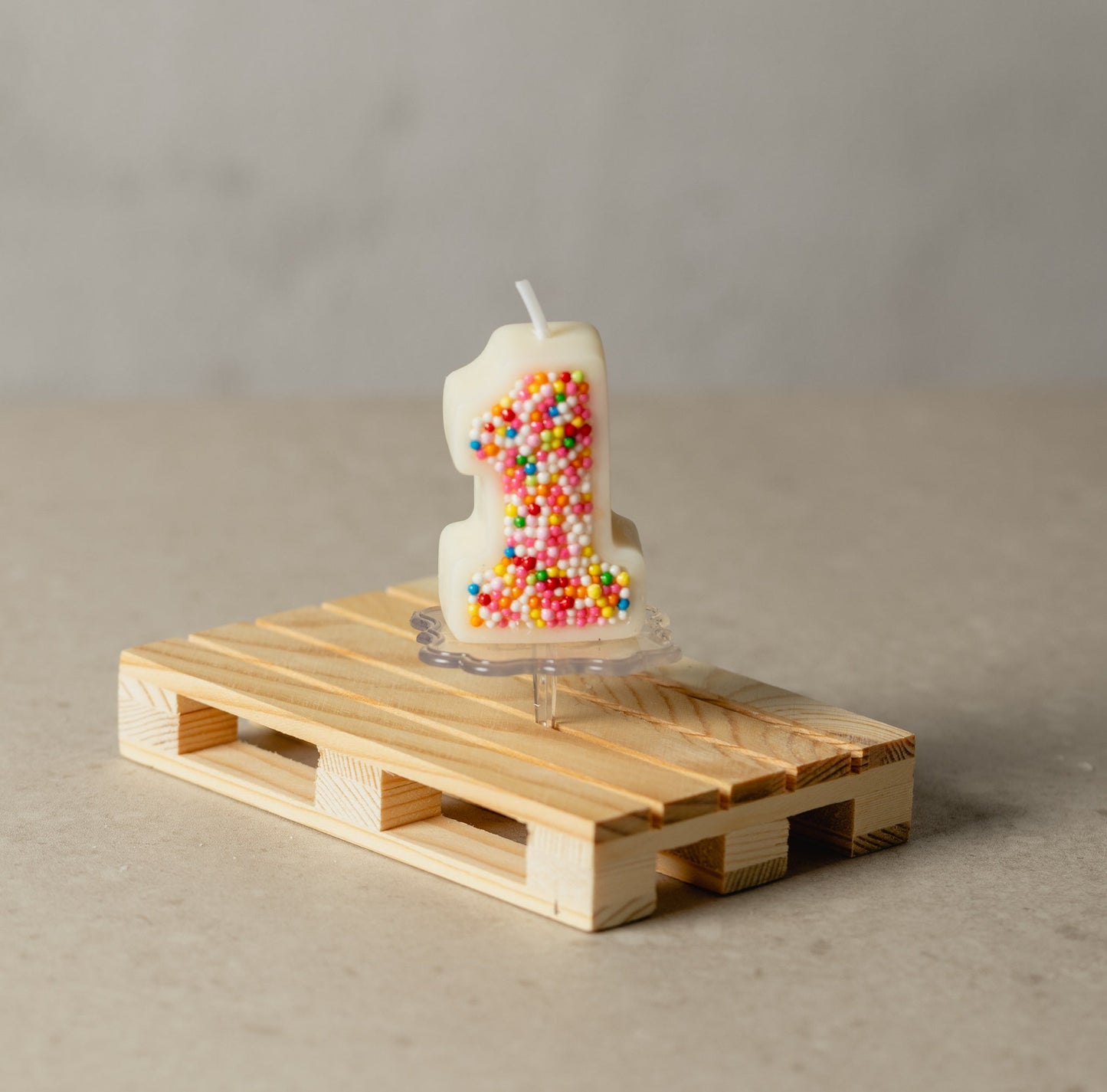 Colorful Sprinkle Candy Embedded Birthday Number Candle