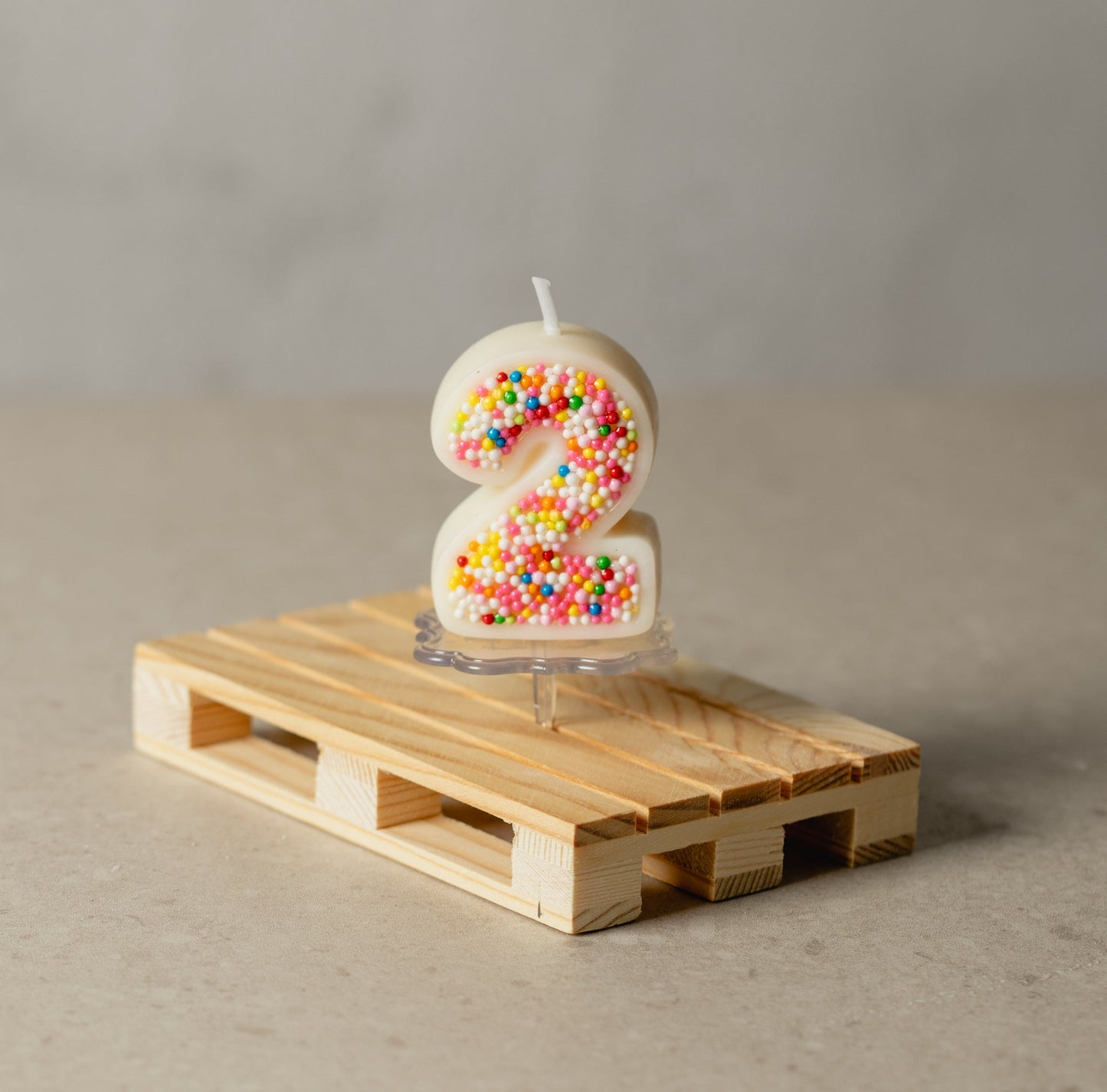 Colorful Sprinkle Candy Embedded Birthday Number Candle