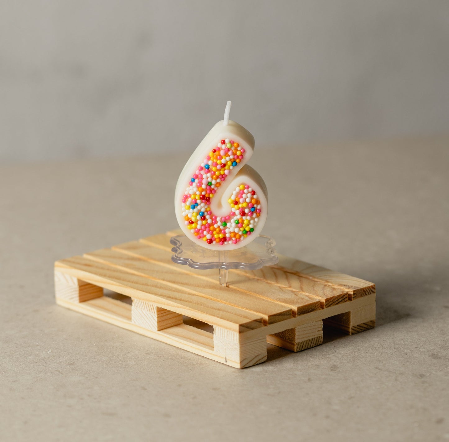 Colorful Sprinkle Candy Embedded Birthday Number Candle