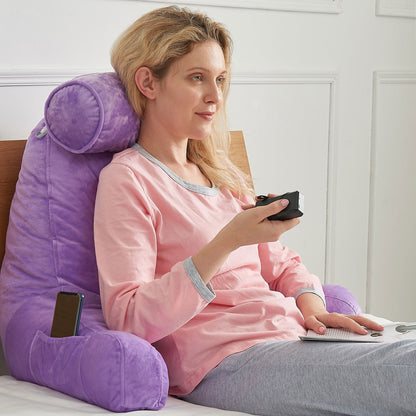 Cheer Collection TV &  Reading Pillow with Detachable Cervical Bolster Backrest , Washable