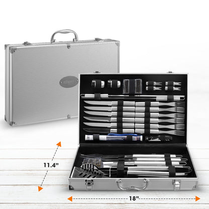 Cheer Collection 30 Piece BBQ Set with Aluminum Case