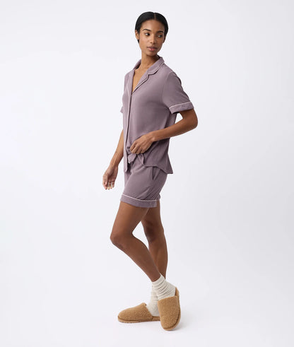 Women's Bamboo Rib-Knit Classic Short Sleeve Pajama Set