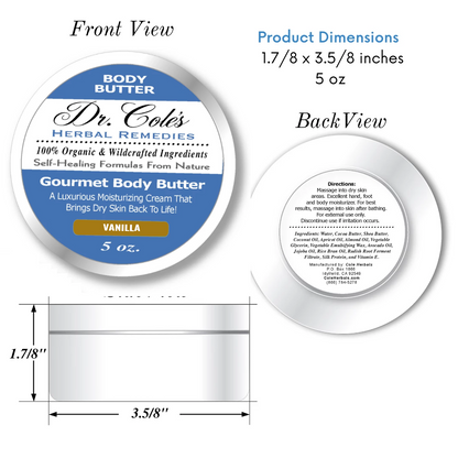 Dr. Cole's Gourmet Body Butter - VANILLA