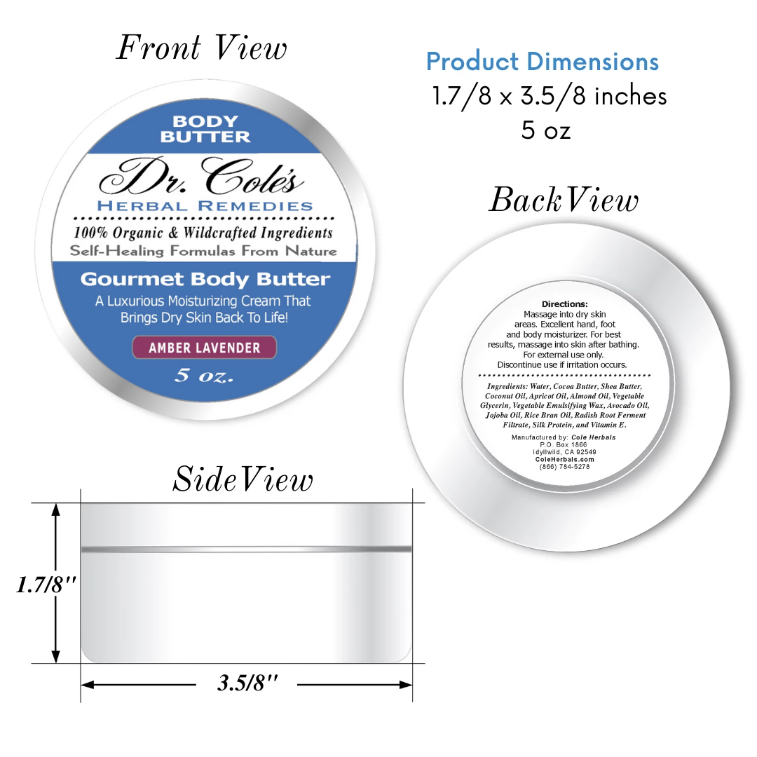 Dr. Cole's Gourmet Body Butter - AMBER LAVENDER