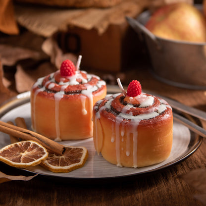 Raspberry Cinnamon Roll Scented Candle