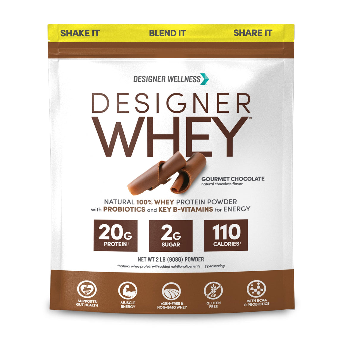 Chocolate Designer Whey 2 lb : 100% Whey Protein Powder