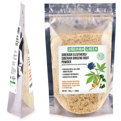 Organic Siberian Ginseng Powder with 10% Ginkgo Biloba