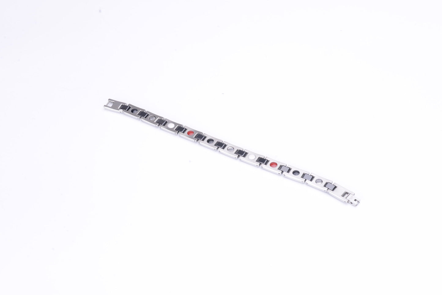 Stainless Steel Energy Bracelet 4-in-1. Silver/Black color. Model SY370D