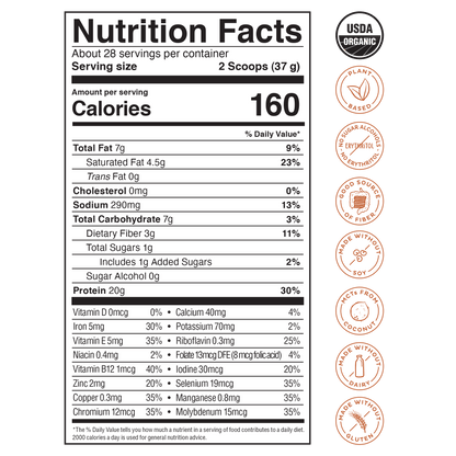 KOS Organic Plant Protein, Salted Caramel Coffee, 28 servings by KOS.com