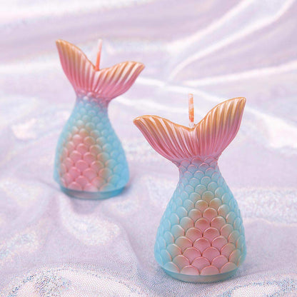 Metallic Mermaid Tail Candle