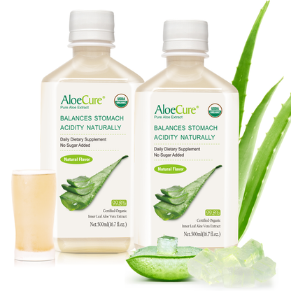 Pure Aloe Vera Juice Natural Flavor - USDA Certified Organic